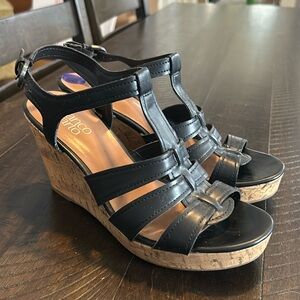 Franco Sarto Black Wedges 8.5